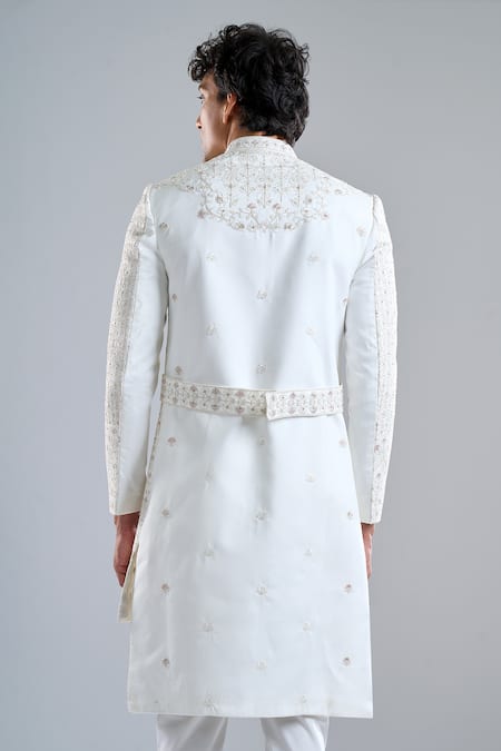 Arihant Rai Sinha Stripe Embroidered Sherwani Set 