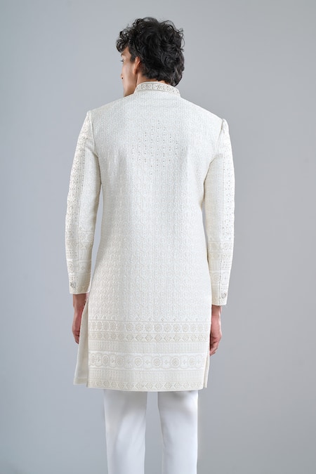 Arihant Rai Sinha Geometric Embroidered Sherwani Set 