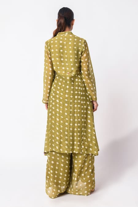 JAYATI GOENKA Geometric Print Angarkha & Palazzo Set 