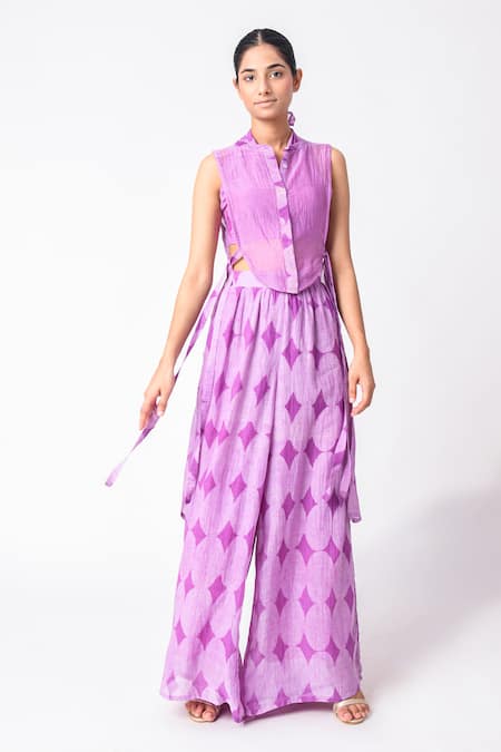 Jayati Goenka Printed Pant Set With Overlay 