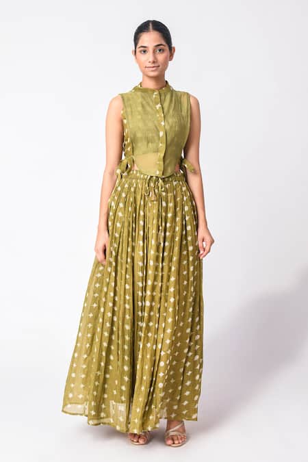 Jayati Goenka Printed Skirt Set With Overlay