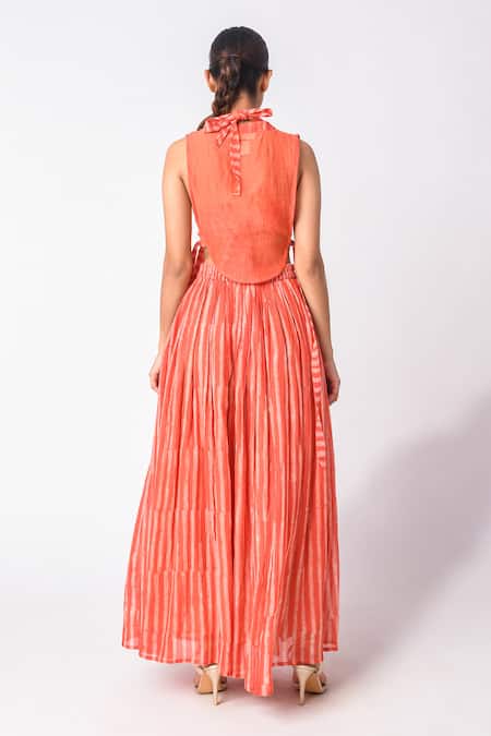 JAYATI GOENKA Chanderi Silk Skirt Set With Overlay 