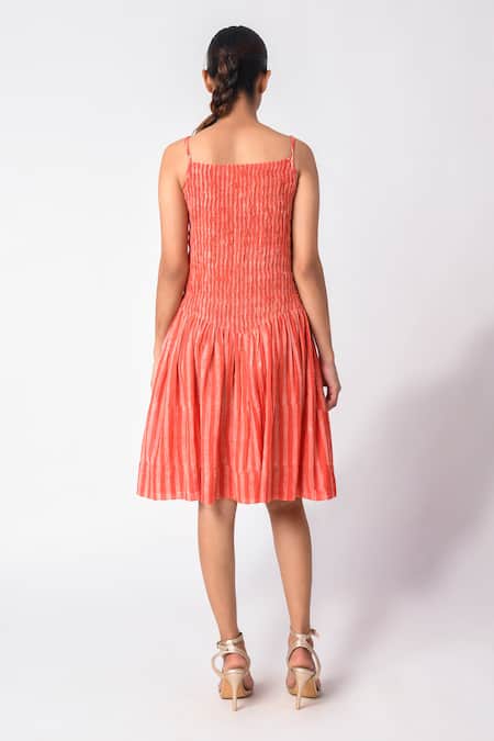 JAYATI GOENKA Chanderi Silk Smocked Dress 