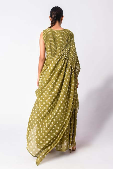 JAYATI GOENKA Chanderi Silk Printed Kurta Skirt Set 