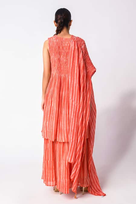 JAYATI GOENKA Stripe Print Kurta Skirt Set 