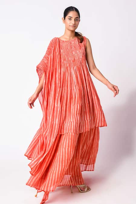 JAYATI GOENKA Stripe Print Kurta Skirt Set 