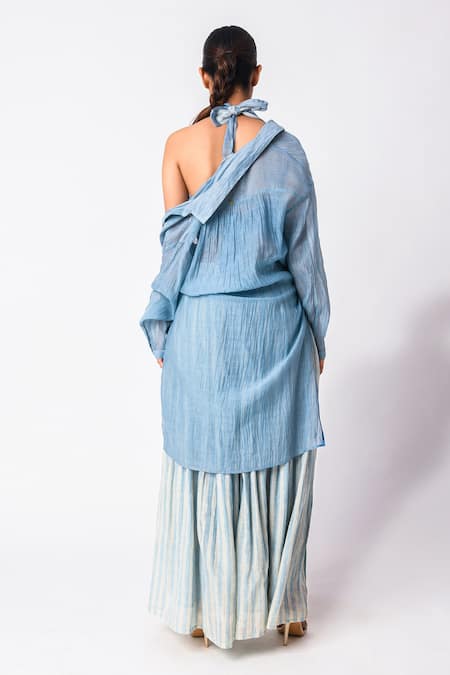 JAYATI GOENKA Chanderi Silk Shirt Skirt Set 