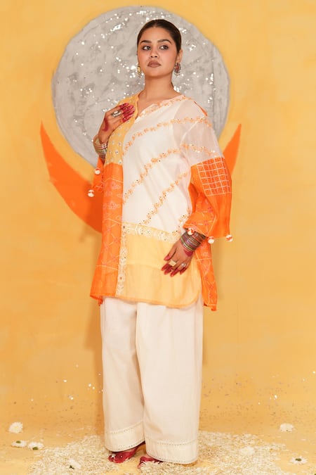 Buy_Jyoti Bansal_Geometric Print Kurta With Salwar _Online_at_Aza_Fashions