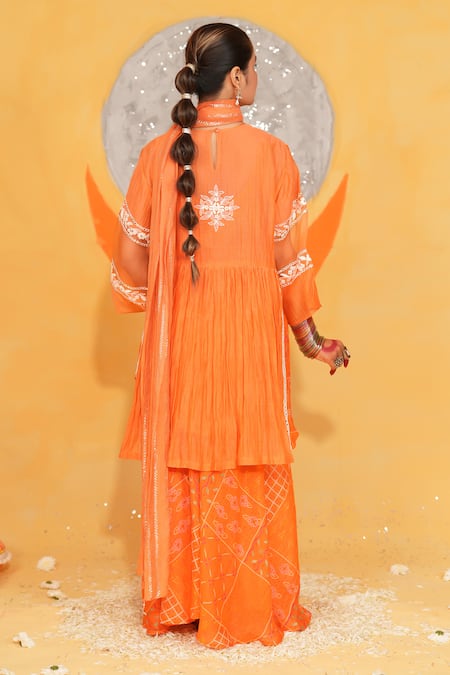 Jyoti Bansal Gathered Embroidered Kurta Sharara Set 