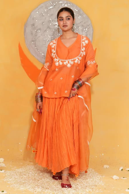 Jyoti Bansal Embroidered Kurta Skirt Set 