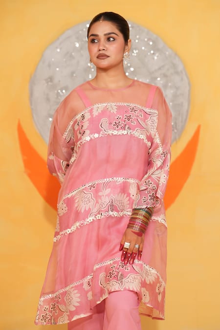 Shop_Jyoti Bansal_Placement Print Kurta Set _Online_at_Aza_Fashions