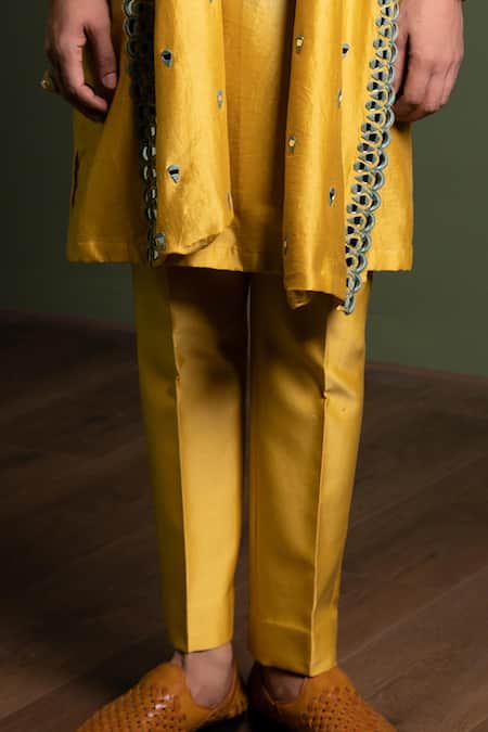 Kaaj Button_Balloon Mirror Ombre Kurta Set _Online_at_Aza_Fashions