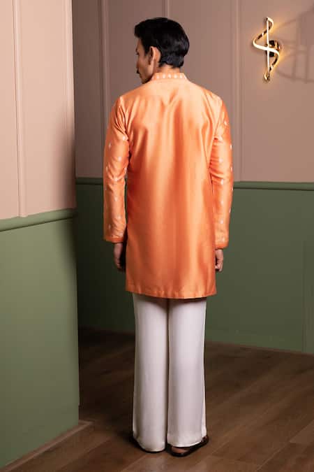 Kaaj Button Tetris Embroidered Kurta Set 