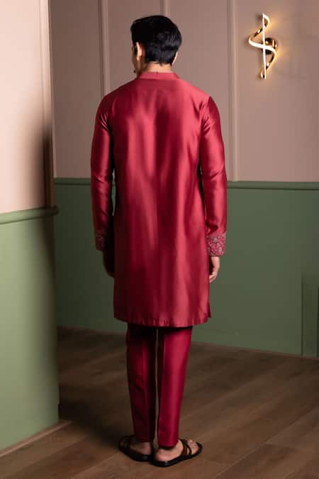 Kaaj Button Applique Panel Kurta Set 