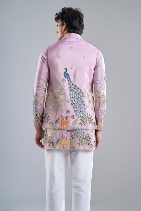 Arihant Rai Sinha Rangeela Mor Embroidered Kurta With Koti Jacket 