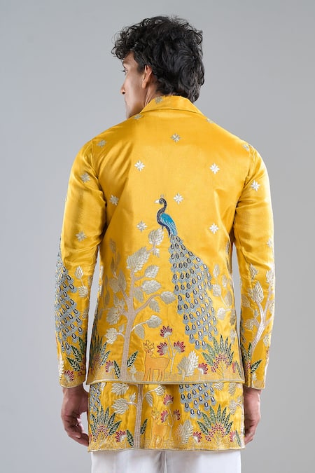Arihant Rai Sinha Rangeela Mor Embroidered Kurta With Koti Jacket 