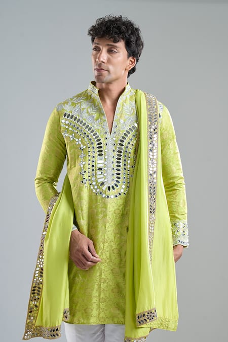 Arihant Rai Sinha Mirror Work Kurta With Dupatta 