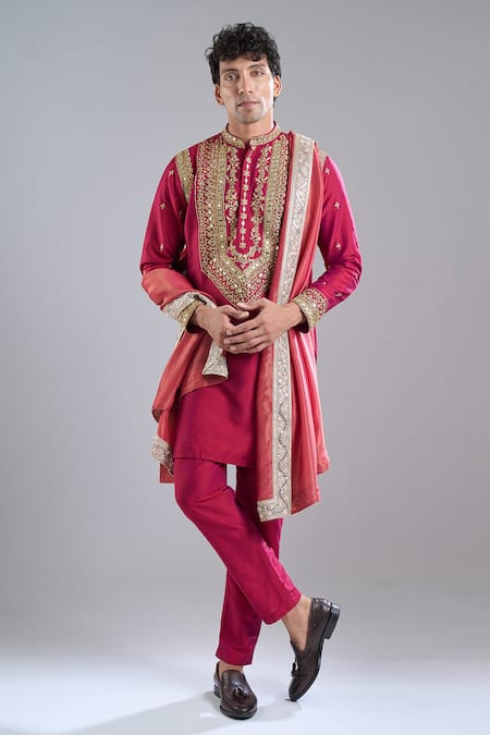 Arihant Rai Sinha Zardozi Work Kurta With Dupatta 
