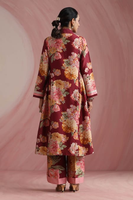 Moh India The Maharani Bagh Side Gathered Kurta Pant Set 