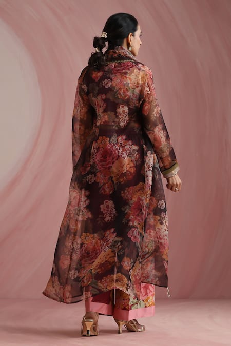 Moh India The Maharani Bagh Burgundy Overlay 