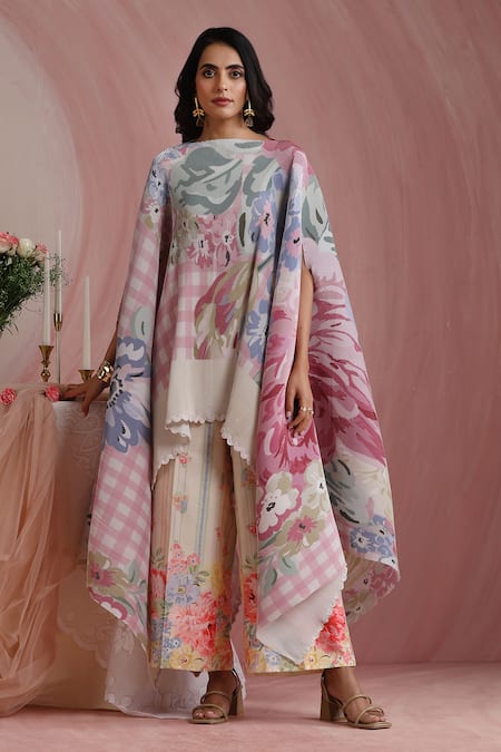 Moh India Raj Bagh Cape & Pant Set 