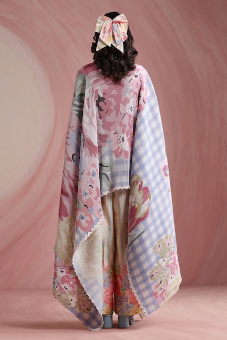 Moh India Rani Bloom Powder Blue Cape 