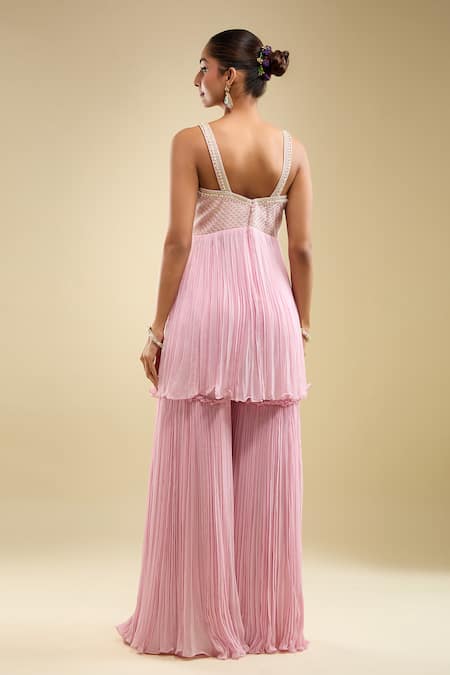 Samyukta Singhania Embroidered Peplum Kurta Gharara Set