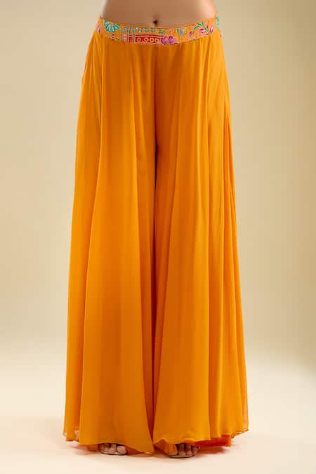 Shop Samyukta Singhania Orange Georgette Embroidery, Beads Sweetheart Neck Peplum Kurta Gharara Set Online at Aza Fashions Shop_Samyukta Singhania_Orange Georgette Embroidery, Beads Sweetheart Neck Peplum Kurta Gharara Set _Online_at_Aza_Fashions