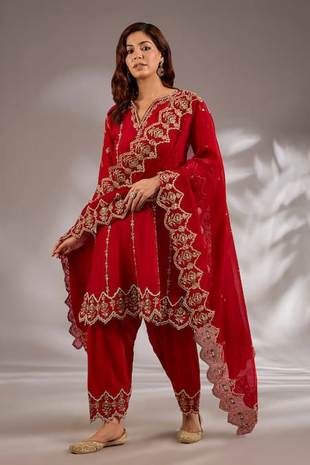 Studio A Silk Hand Embroidered Anarkali Set