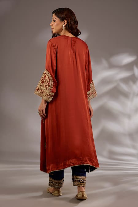 Studio A Dori Embroidered A-Line Kurta & Pant Set 