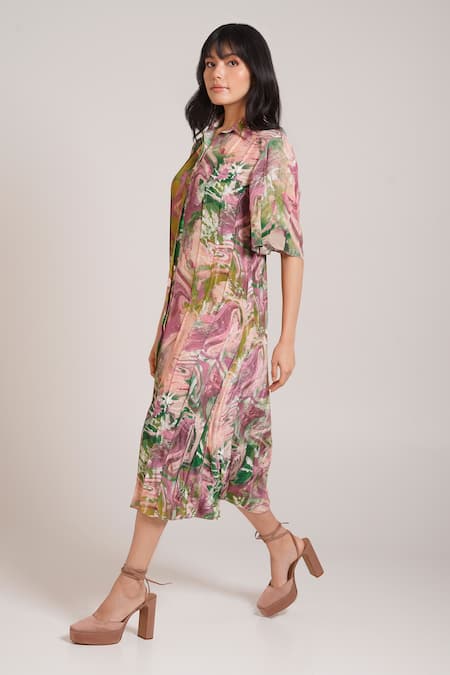 Buy_Advait_Ira Pleated Dress _Online_at_Aza_Fashions