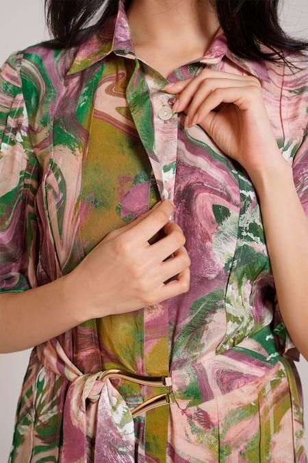 Advait_Ira Pleated Dress _at_Aza_Fashions