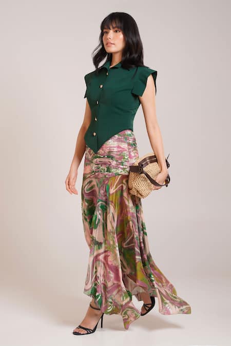Shop_Advait_Ira Printed Skirt Set _Online_at_Aza_Fashions