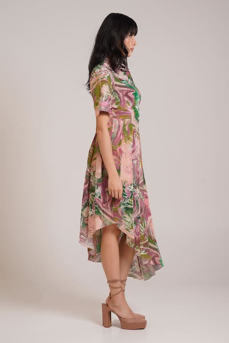 Advait_Ira Printed Polo Dress _Online_at_Aza_Fashions