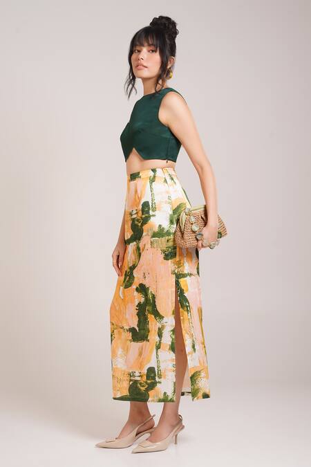 Shop_Advait_Ceri Top With Printed Skirt _Online_at_Aza_Fashions