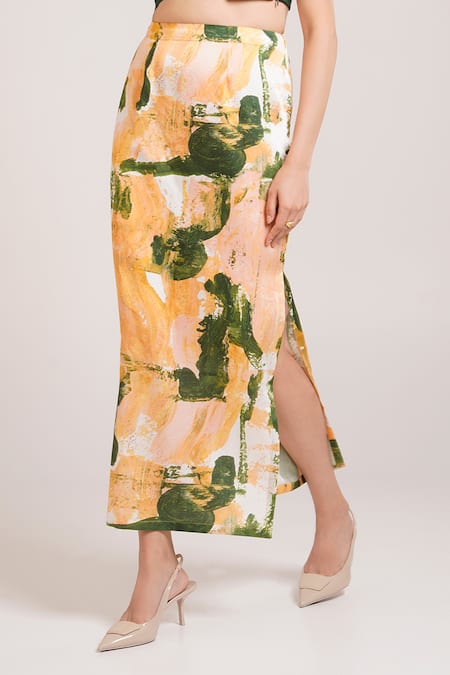 Advait_Ceri Top With Printed Skirt _at_Aza_Fashions