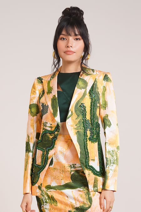 Shop_Advait_Ceri Printed Blazer Skirt Set _Online_at_Aza_Fashions