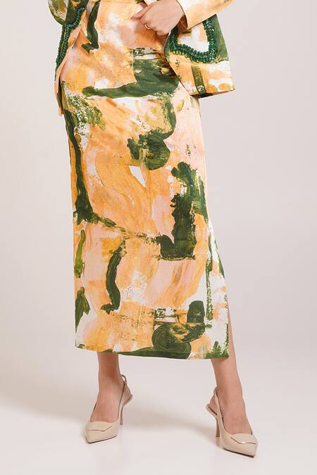 Advait_Ceri Printed Blazer Skirt Set _at_Aza_Fashions