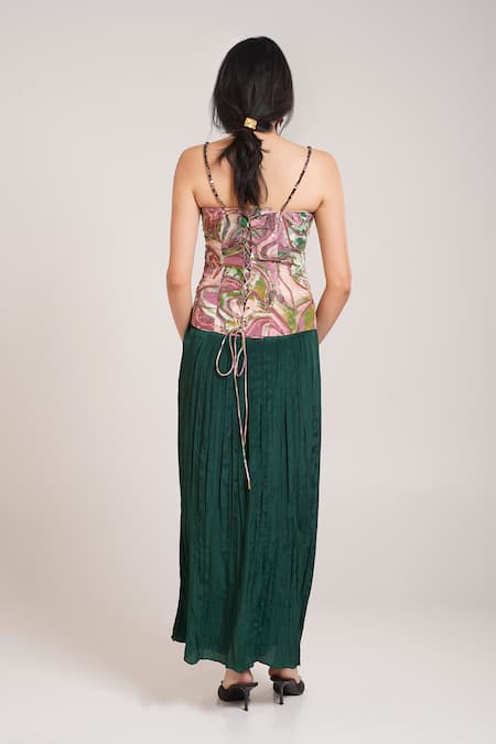 Advait Ira Embroidered Top With Skirt 