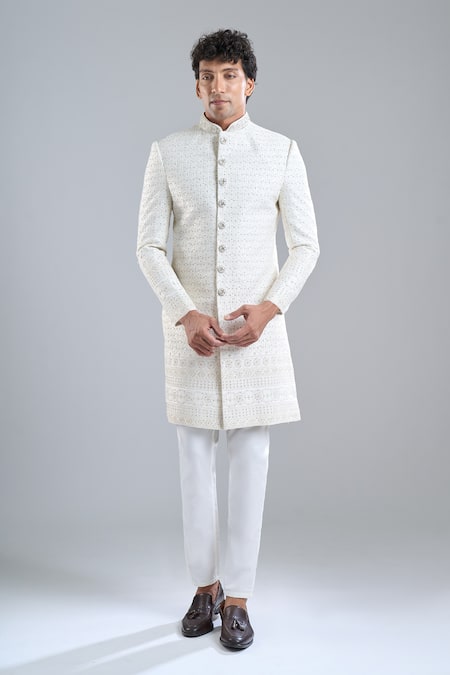 Arihant Rai Sinha Geometric Embroidered Sherwani Set 
