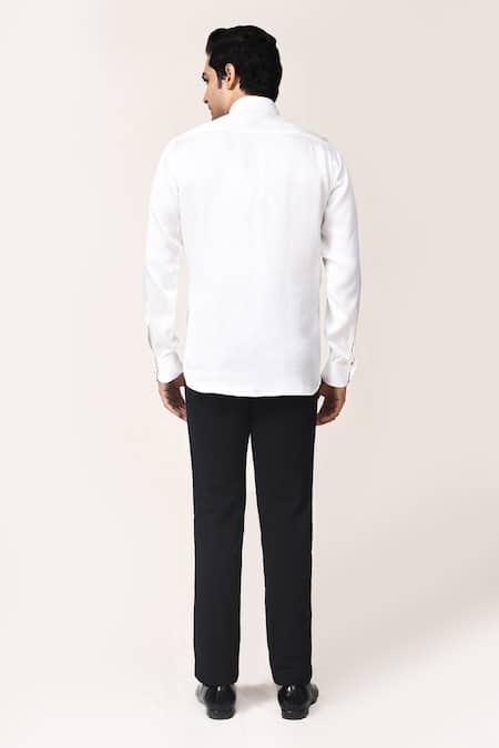 Aryavir Malhotra White Applique Hand Work Shirt 