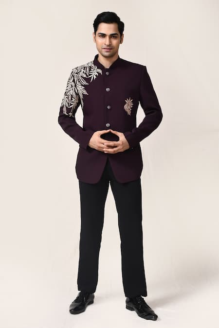 Aryavir Malhotra Floral Embroidered Bandhgala & Pant Set 