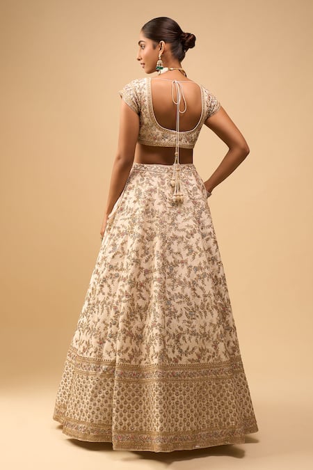Azeera Embroidered Ivory Bridal Lehenga Set 