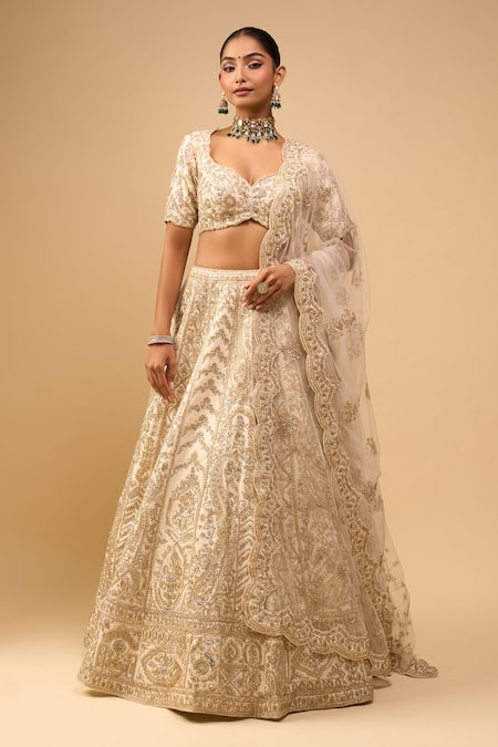 Azeera Ivory Embroidered Bridal Lehenga Set 