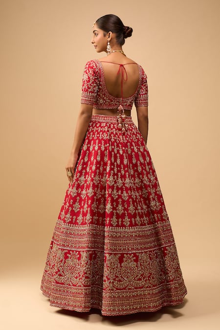 Azeera Embroidered Red Bridal Lehenga Set 