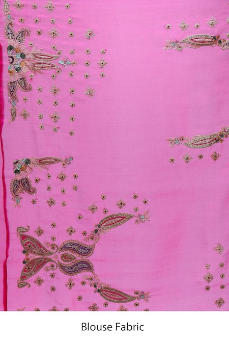 Azeera Magenta Embroidery, Zari, Metallic Thread Saree With Unstitched Blouse Piece Online at Aza Fashions Azeera_Magenta Embroidery, Zari, Metallic Thread Saree With Unstitched Blouse Piece _Online_at_Aza_Fashions