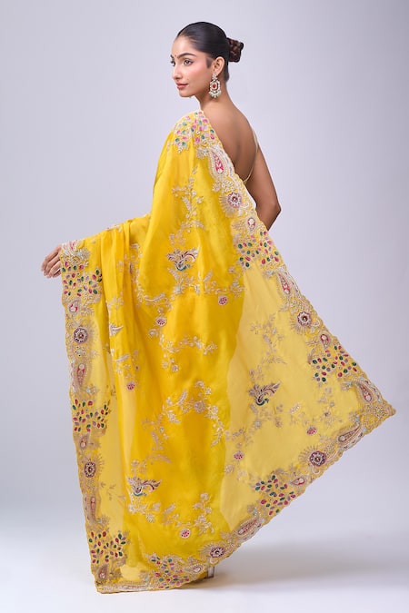 Azeera Embroidered Saree With Unstitched Blouse Piece 