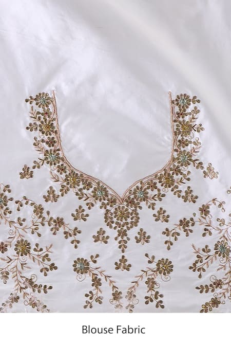 Buy_Azeera_Ivory Organza Embroidery, Zari, Beads Saree With Unstitched Blouse _Online_at_Aza_Fashions