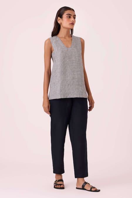 The Summer House Andrei Black Linen Trouser 