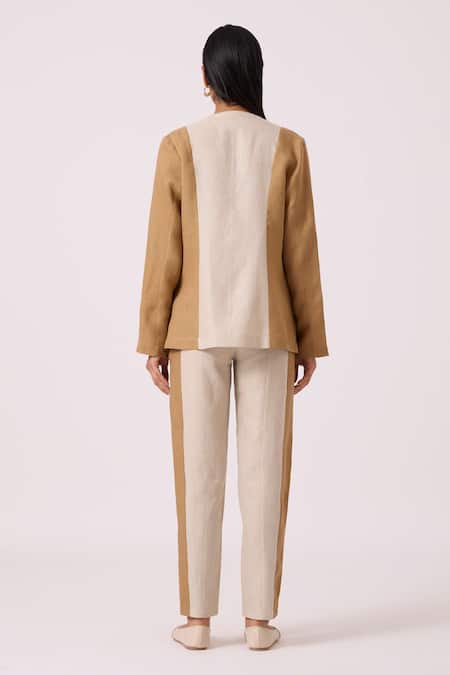 The Summer House Dimtri Linen Panelled Jacket & Pant Set 